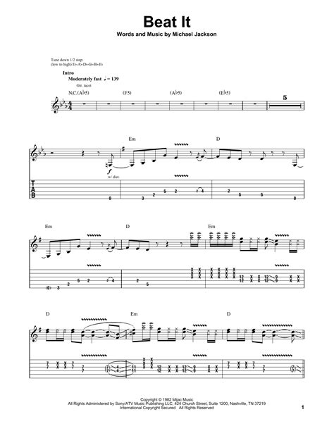 Beat It by Michael Jackson - Guitar Tab Play-Along - Guitar Instructor