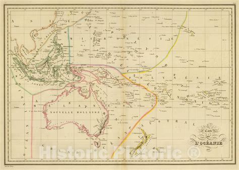 Historic Map : Australia; Indonesia, Oceania, Pacific 1837 Oceanie , V – Historic Pictoric