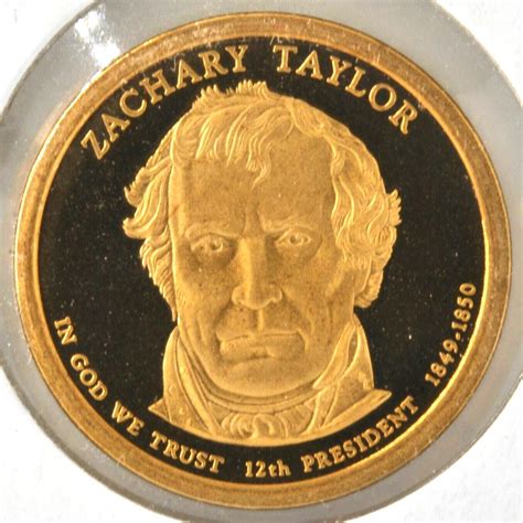 Single Zachary Taylor Face $1 Dollar Gold Proof 12th President ...