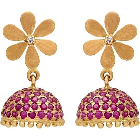 Stunning Gold Ruby Jhumka Designs 2025 | South Indian Jewels