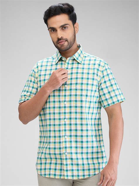 Colorplus Green Checks Tailored Fit Cotton Casual Shirt – MyRaymond