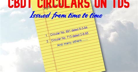 CBDT Circulars on TDS