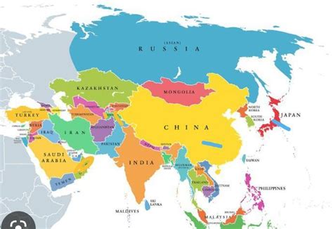 On the continent of Asia, mark the following: 1. The country of ...