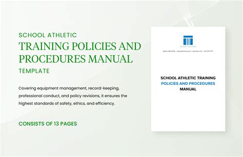 School Athletic Training Policies and Procedures Manual Template in ...