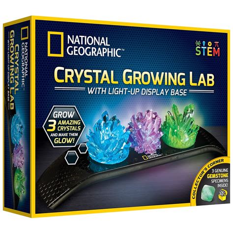 NATIONAL GEOGRAPHIC Crystal Growing Kit - 3 Vibrant Colored Crystals to ...