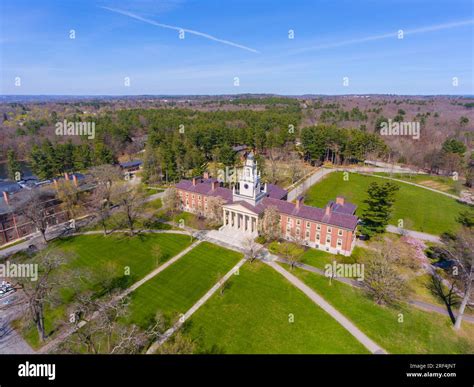 Phillips Academy aerial view in spring including Samuel Phillips Hall ...