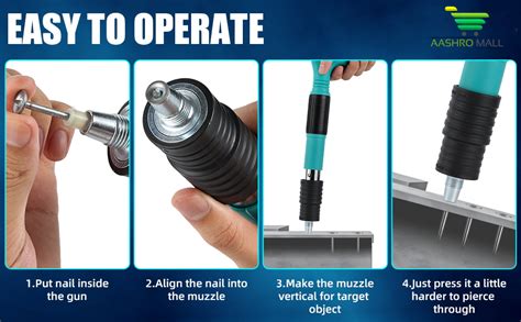 AASHRO MALL Manual Steel Nail Gun Tool, Concrete Nail Gun, Portable ...