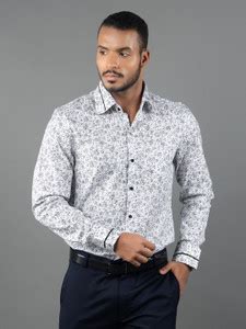 LOUIS STITCH Men Printed Formal White Shirt - Buy LOUIS STITCH Men ...