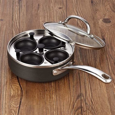 Cooks Standard 4 Cup Nonstick Hard Anodized Egg Poacher Pan with Lid