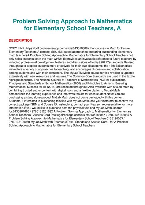 Image result for Mathematics as Problem Solving PDF