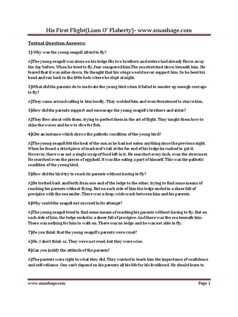 Image result for His First Flight Question Answers PDF