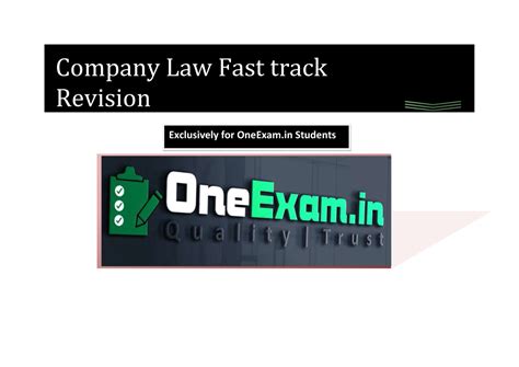 Companies Fast Revision - Company Law Fast track Revision Exclusively ...