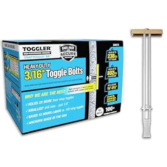 TOGGLER SNAPTOGGLE BA Toggle Anchor, Zinc-Plated Steel Channel, Made in ...