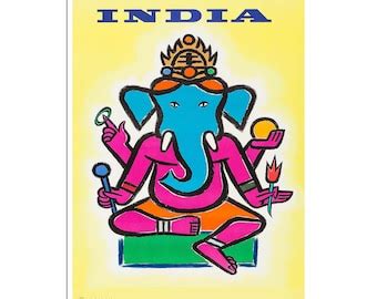 Buy Ganesh ... Large Vintage-style Indian Hindu Devotional Print ...