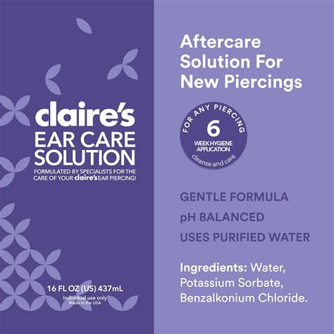 Buy Claire’s Piercing Aftercare Saline Solution for New Piercings ...