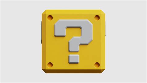 3D Mario Question Mark Block Cube Model - TurboSquid 2340548