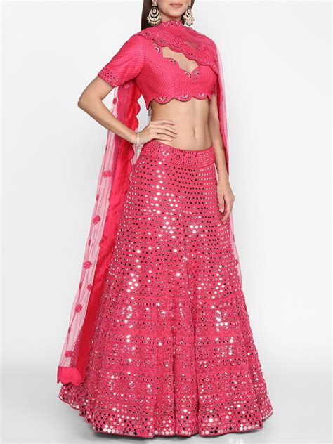 Hot Pink Embellished Lehenga Set – abhinavmishra