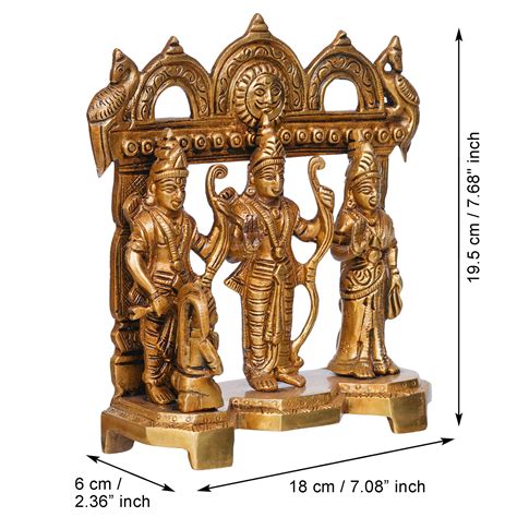Golden Brass Handcrafted Ram Darbar Statue for Home Temple – eCraftIndia