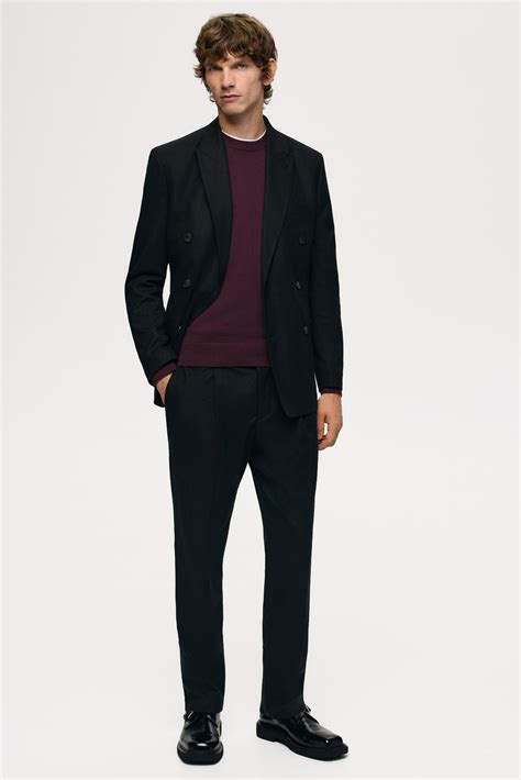 Regular Fit Tapered trousers - Black - Men | H&M IN
