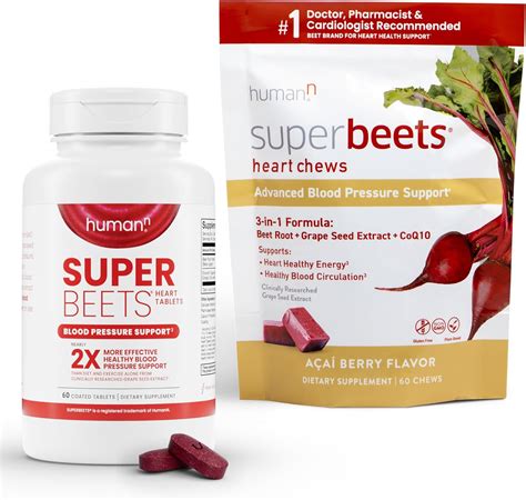 Amazon.com: humanN SuperBeets Heart Tablets & SuperBeets Heart Chews ...