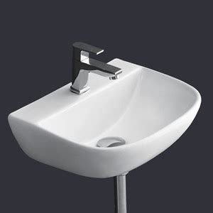 kemjo Ceramic White Wall Hung Wash Basin | 15.94 x 12.59 x 5.51 Inch ...