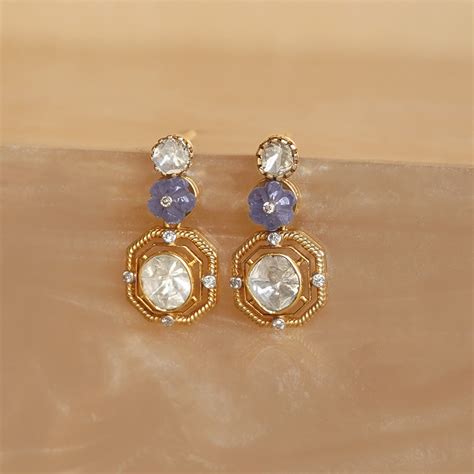 Nerissa Polki Diamond Earrings - Shop Now – Polki Stories by Raniwala 1881