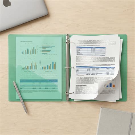 A4 Size Transparent Ring Binder File Folder for Documents Office Schoo ...
