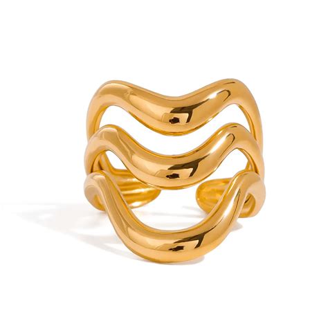 Ripple Wave Resizable Ring – Dimplery