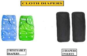 Jingle Kids Reuseable Adjustable Baby Premium Cloth Diaper with 5 ...