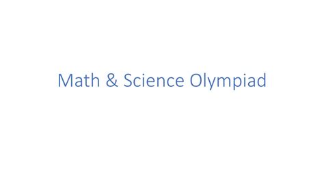 PPT - Math & Science Olympiad PowerPoint Presentation, free download ...