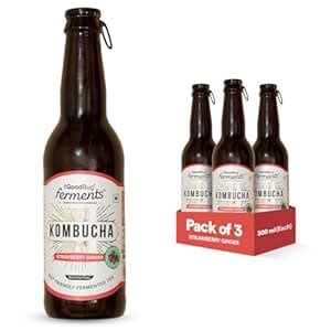 The Good Bug Kombucha | Strawberry Ginger | Fermented Tea | 1 Bn. CFU ...