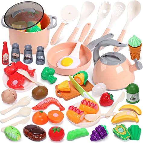 Amazon.com: CUTE STONE Kids Kitchen Accessories Set, Play Food Sets for ...