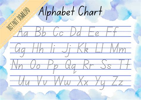 Image result for Handwriting Alphabet Chart Printable