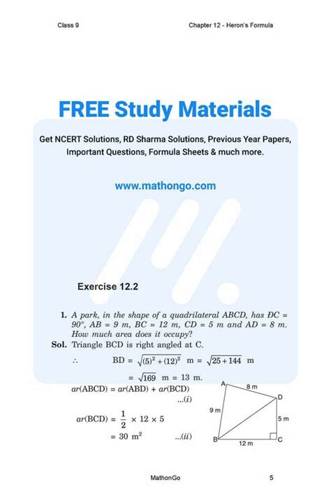 Image result for Maths NCERT Class 9 Chapter 12