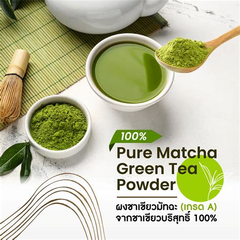 Pure Matcha Green Tea Powder ผงชาเขียวมัทฉะ (เกรด A) จากชาเขียว ...