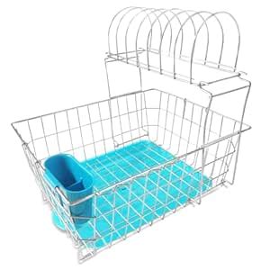 YUMUN Stainless-Steel Dish Drainer Basket with Spoon Holder/Dish Drying ...