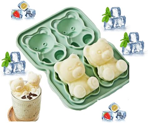 Amazon.com: Vilbocr 2Pcs teddy bear silicone mold ice cube bear mold ...
