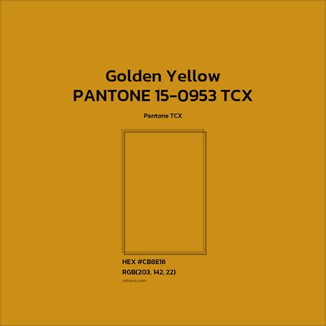 About PANTONE 15-0953 TCX - Golden Yellow Color - Color codes ...