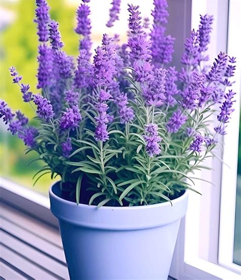 Live Purple Lavender Plant in Black Pot | All Season Fragrant Flowering ...