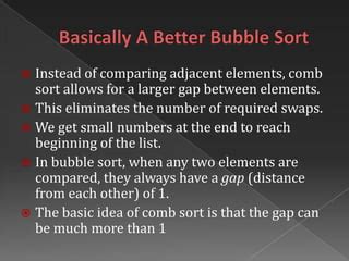Image result for Comb Sort Example
