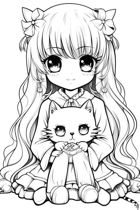 Premium Vector | Anime coloring page