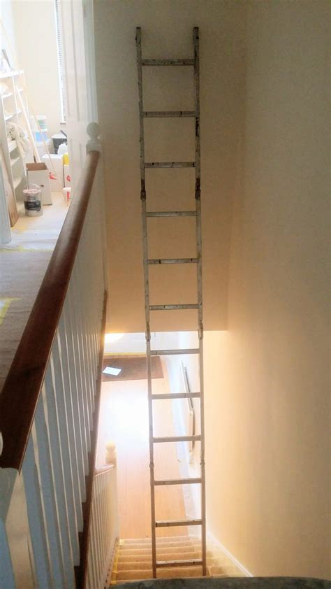 How to paint stair hallways using single ladder & no planks