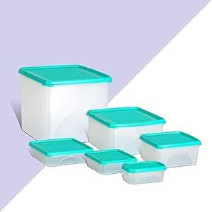 Buy Belocopia - 6 Piece Storage Container for Kitchen Set (7.2 L), Aqua ...