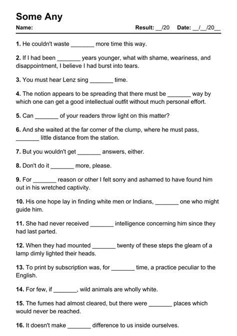 Some Any Worksheet PDF 的图像结果