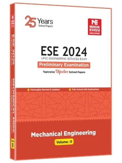 Buy ESE 2024: Preliminary Exam: Mechanical Engineering Objective Solved ...