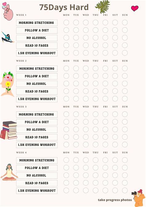 75 hard challenge printable template bundle neutrals digital download ...