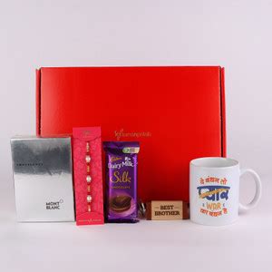 Ferns N Petals Ferns 'N' Petals White & Red Pearl Rakhi With Dairy Milk ...