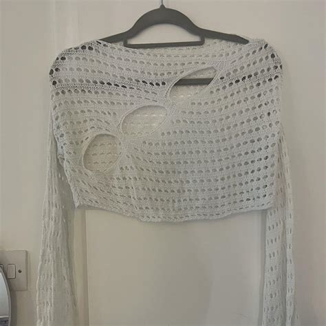 Cut out white cover up :) never worn - Depop