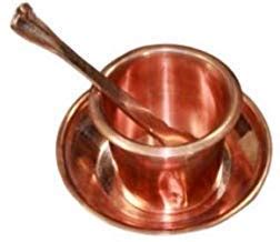 Buy ShreeJee Mart® Panchpatra Pali with Plate Set in Copper for Puja ...