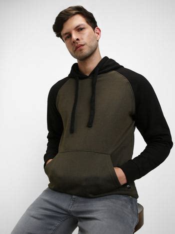 Buy Dennis Lingo Men's Olive Full Sleeves hoodie Sweatshirt Online ...